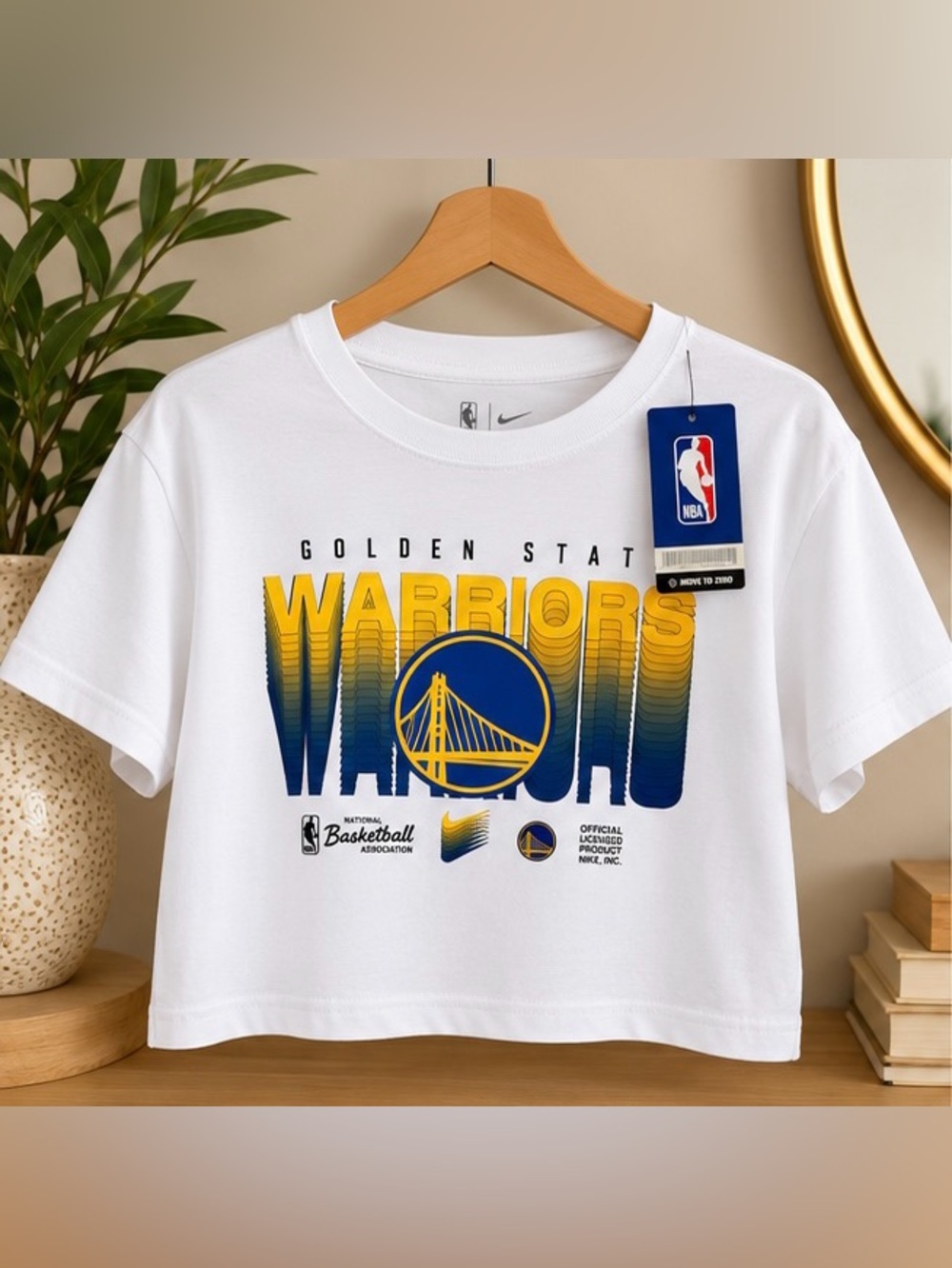 NWT Nike Golden State Warriors Women’s Cropped Tee White Size S